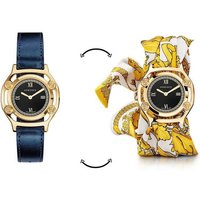 Versace Schweizer Uhr Damen Uhr Medusa Frame VEVF00820 Set 2-tlg. Lederband - Seidentuch, Keine Krone, Einstellung der Uhr über Stift. von Versace