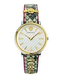 Versace V Circle DAMENUHR 38 D/WHT S/Rock BICO SS-IP1N/RCK-RED SIDE/IP1NPARTS VE8101119 von Versace