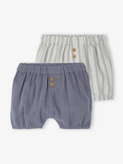 2er-Pack Baby Shorts aus Musselin von Vertbaudet
