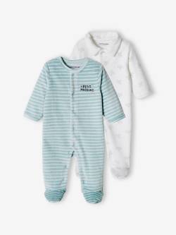 2er-Pack Jungen Baby Samt-Strampler Oeko-Tex von Vertbaudet