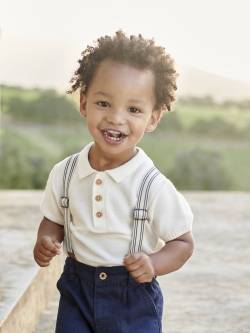 Baby Poloshirt aus Strick Oeko-Tex von Vertbaudet