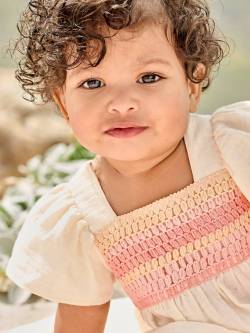 Mädchen Baby Bluse mit Häkelspitze von Vertbaudet