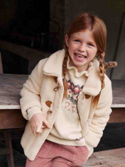 Mädchen Teddyfleece-Mantel mit Knebelverschluss von Vertbaudet
