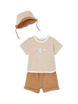 Vertbaudet Baby-Set: T-Shirt, Shorts & Sonnenhut cappuccino 56 von Vertbaudet