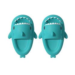 Vertvei Kinder Unisex Hai Badelatschen Sommer Hausschuhe Badeschlappen rutschfeste Dusch Badeschuhe Strand Sandalen Shark Slides Slippers(Minzgrün,29-30) von Vertvie