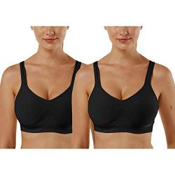 Vertvie Damen 1/2/3er Set Sport BH Einfarbig Ohne Bügel Bustier Klassische Bequem Stretch Bra Mittle Halt Gepolstert Wohlfühl-BH(Schwarz,M) von Vertvie