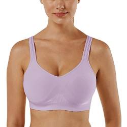 Vertvie Damen 1/2/3er Set Sport BH Einfarbig Ohne Bügel Bustier Klassische Bequem Stretch Bra Mittle Halt Gepolstert Wohlfühl-BH (Lila, XXL) von Vertvie