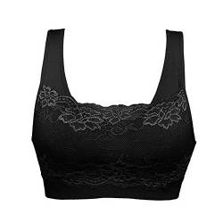 Vertvie Damen Strech Ohne Bügel Push up Yoga Sports BH Bra Top Set Für Fitnesstraining Polsterung 2er/3er/4er Pack(M,Schwarz) von Vertvie