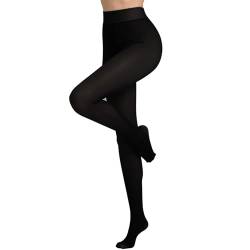 Vertvie Damen Thermo Strumpfhose Translucent Winter Leggings mit Innenfleece High Waist Gefütterte Plüschstrümpfe Durchscheinend Warmhaltende Stretch Beinwärmer Pantyhose(1pc Schwarz,200g für 5~20℃) von Vertvie