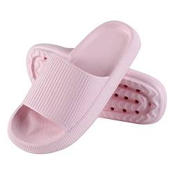 Vertvie Dusche Badeschuhe Anti-Rutsch Hausschuhe Herren Damen Sommer Pillow Cloud Badelatschen Pantoletten Strand Sandalen Wolken Slides Indoor/Outdoor Home Slippers(Hellrosa，42-43) von Vertvie