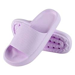 Vertvie Dusche Badeschuhe Anti-Rutsch Hausschuhe Herren Damen Sommer Pillow Cloud Badelatschen Pantoletten Strand Sandalen Wolken Slides Indoor/Outdoor Home Slippers(Lila，38-39) von Vertvie