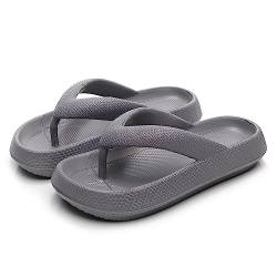 Vertvie Unisex Badeschuhe Damen Herren Flip Flops Weich rutschfest Badeschlappen Wolken Slippers Hausschuhe Zehentrenner Slides Sandalen Wolken Badelatschen (Grau, 39/40 EU/Tag 40/41) von Vertvie