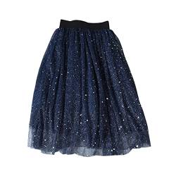 Kleinkind Kinder Mädchen Tutu Röcke Sternenhimmel Prinzessin Tüll Midi Maxi Röcke für Geburtstagsparty Sommerkleid Set 150 Marineblau 11-12 Jahre von Verve Jelly