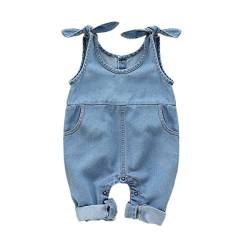 Säugling Baby Mädchen Denim Overall Ärmelloser Schnür-Strampler Bodysuit Top Sling Jumper Overalls Sunsuit Spielanzug von Verve Jelly
