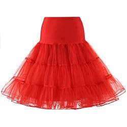 Verve Jelly Damen 50er Jahre Vintage Petticoat 26" Krinoline Rockabilly Tutu Rock Slip Rot XXL von Verve Jelly