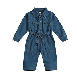 Verve Jelly Herbst Kleinkind Baby Mädchen Jungen Denim Kleidung Langarm Strampler Body Kinder Einteilige Overalls Outfits Blau 110 4-5 Jahre von Verve Jelly