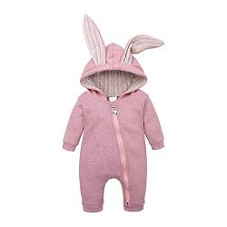 Verve Jelly Infant Baby Jungen Süße Onesies Lange Ohren Hoodies Reißverschluss Bunny Romper Solid Color Pyjamas Outfit Rosa 66 3-6 Monate von Verve Jelly