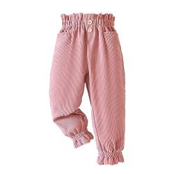 Verve Jelly Kleine Baby-Mädchen-Hose Winterhose einfarbig Cordhose Jogginghose elastische Taille Joggerhose mit Taschen Rosa 90 2–3 Jahre von Verve Jelly