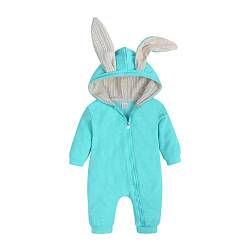 Verve Jelly Kleinkind Baby Jungen Mädchen Ostern Strampler Langohr Kaninchen Hoodie Bodysuit Overall mit Reißverschluss Blau 2 80 9-12 Monate von Verve Jelly