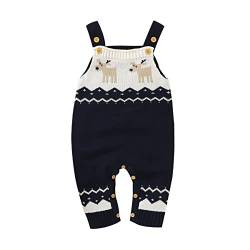 Verve Jelly Kleinkind Baby Jungen Mädchen Weihnachten Strampler Langarm Strick Overall Kleinkind Onesies Weihnachten Kleidung Herbst Winter Outfit Blau 4 90 6-12 Monate von Verve Jelly