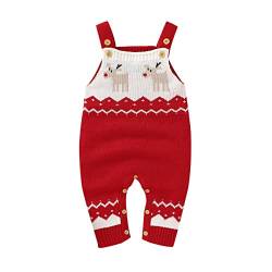 Verve Jelly My 1st Christmas Kleinkind Neugeborenes Unisex Baby Jungen Mädchen Strampler Langarm Strick Body Einteiliger Overall Outfits Kleidung Rot 5 90 6-12 Monate von Verve Jelly