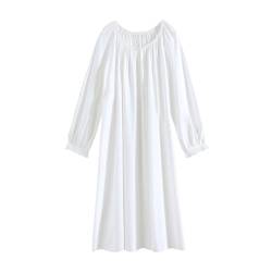 Verve Jelly Nachthemd Kleid Damen Weiße Spitze Prinzessin Nachtwäsche Langarm Nachtwäsche Vintage Nachthemden Damen Lounge Wear Weiß Langarm L von Verve Jelly