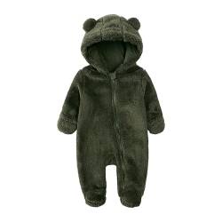 Verve Jelly Neugeborene Baby Jumpsuit Kapuze Fleece Strampler Baby Bär Ohr Schneeanzug Warme Outfits Grün 3 0-3 Monate von Verve Jelly