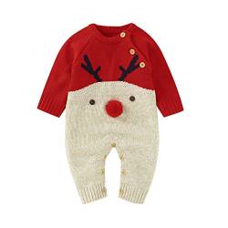 Verve Jelly Neugeborene Strampler 0-18 Monate Baby Jungen Mädchen Weihnachtskleidung Infant Christmas Strickpullover von Verve Jelly