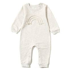 Verve Jelly Neugeborenes Baby Jungen Gestrickte Outfits Regenbogen Print Strampler Body Langarm Einteiliger Overall Playsuits Herbst Winter Kleidung Beige 73 6-9 Monate von Verve Jelly