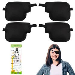 Vesaneae 4 Stück Einzelne Augenmaske + Augendiagramm, Elastische und Verstellbare Augenklappe, Piraten-Augenklappe, Visuell Korrigierte Augenabdeckungen, Augenklappe für Erwachsene und Kinder von Vesaneae