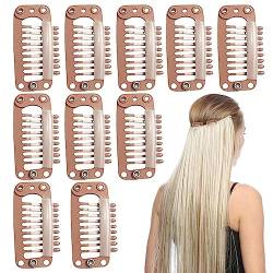 Chunni-Clips | Haarverlängerungsclips | 32 mm U-förmige Schnapp-Perückenklammern | Metall-Haarklemmen für Haarverlängerungen | Schnappkamm-Perückenklammern für Frauen und Mädchen von Vesone