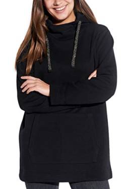 Vestino Damen Oversized Boxy Hoodie Kapuzen-Sweatshirt Strass-Band von Vestino