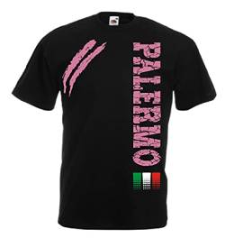 vestipassioni T-Shirt Palermo Tifosi italienische Stadt Sport auch für Kinder, Schwarz , XXL von Vestipassioni