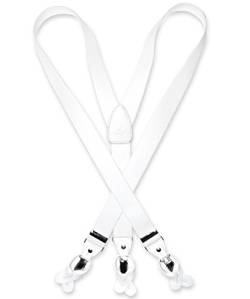 Herren weiße Hosenträger, Y-Form, elastischer Knopf und Clip, wandelbar, Weiß, Einheitsgr��e von Vesuvio Napoli