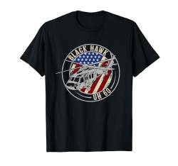 Patriotische USA-Flagge Militärhubschrauber UH-60 Black Hawk T-Shirt von Veterans Black Hawk Gifts for Men & Women