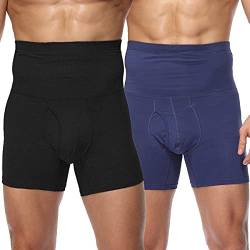 Vevarble Herren Boxershorts Baumwolle Unterhose Hohe Taille Figurformende Bauchweg Männer Boxer Sportunterwäsche Retroshorts B/N/L von Vevarble