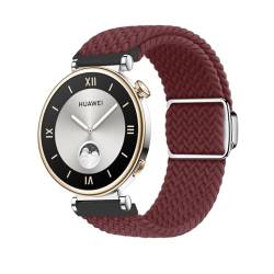 VeveXiao Armband kompatibel mit Huawei Watch GT 4 41 mm Damenbänder, 18 mm verstellbares, geflochtenes Solo-Loop-Armband, dehnbares elastisches Sport-Armband, Nylonband, Nylon von VeveXiao