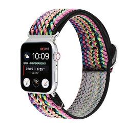 VeveXiao Geflochtenes Solo Loop Stretchy Strap Kompatibel mit Apple Watch Band 45mm 44mm 42mm,elastischer Nylon Stretch Armband für iWatch Series 7/6/5/4/3/2/1/SE Damen Herren von VeveXiao