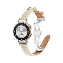 VeveXiao Lederarmband kompatibel mit Huawei Watch GT 4 41 mm Band, 18 mm weiches Leder Metall Schmetterlingsschnalle Band Ersatzarmband für Damen und Herren (Sternenlicht) von VeveXiao