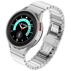 VeveXiao Metallarmband kompatibel mit Samsung Galaxy Watch 6 40mm 44mm Band/6 Classic 43mm 47mm/Watch 5 Pro 45mm/Watch 5/4 40mm 44mm/Watch 4 Classic 42mm 46mm Edelstahl Link Armband (Silber) von VeveXiao