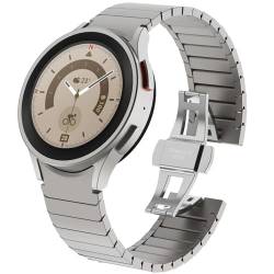 VeveXiao Metallarmband kompatibel mit Samsung Galaxy Watch 6 40mm 44mm Band/6 Classic 43mm 47mm/Watch 5 Pro 45mm/Watch 5/4 40mm 44mm/Watch 4 Classic 42mm 46mm Edelstahl Link Armband (Titan) von VeveXiao
