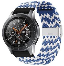 VeveXiao Nylonarmband Kompatibel mit Samsung Galaxy Watch 3 45mm/46mm/Gear S3, 22mm verstellbares geflochtenes Solo Loop Stretchable Elastics Sport Armband für Huawei Watch GT2 Pro/GT2 46mm von VeveXiao