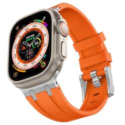 VeveXiao Robustes Luxus-Designer-Armband, kompatibel mit Apple Watch Ultra/Ultra2, 49 mm, 45 mm, 44 mm, 42 mm, Silikon-Armband, wasserdicht, Ersatzband für iWatch Serie 9, 8, 7, 6, 5, 4, 3, 2, 1, SE von VeveXiao