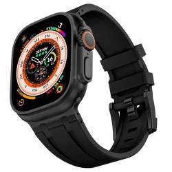 VeveXiao Robustes Luxus-Designer-Armband, kompatibel mit Apple Watch Ultra/Ultra2, 49 mm, 45 mm, 44 mm, 42 mm, Silikon-Armband, wasserdicht, Ersatzband für iWatch Serie 9, 8, 7, 6, 5, 4, 3, 2, 1, SE von VeveXiao