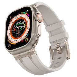 VeveXiao Robustes Luxus-Designer-Armband, kompatibel mit Apple Watch Ultra/Ultra2, 49 mm, 45 mm, 44 mm, 42 mm, Silikon-Armband, wasserdicht, Ersatzband für iWatch Serie 9, 8, 7, 6, 5, 4, 3, 2, 1, SE von VeveXiao