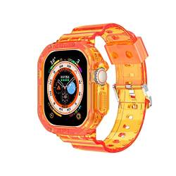 VeveXiao Schutzhülle mit Armband kompatibel mit Apple Watch Ultra 49mm Armband mit Hülle, robuste Schutzhülle mit Armband für iWatch Ultra 49 mm Armband für Herren und Damen (49mm, Orange) von VeveXiao