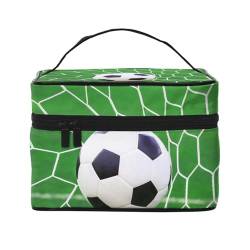 Make-up-Tasche, große Kosmetiktasche, tragbare Reisetasche, Leder, wasserdicht, für Damen und Mädchen,Sport Fußball Fußball von VhoMes