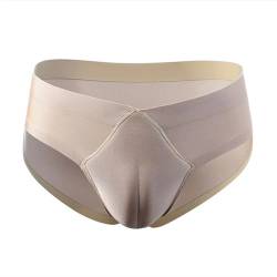 VhoMes Realistische Weibliche Unterwäsche für Männer Versteckte Gaffer Schlüpfer Formgebung Transgender Sexy Low Rise Camel Toe Slip (Color : Skin, Size : XXL) von VhoMes