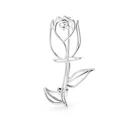 Pins für Rucksäcke Brooches Metal Hollow Out Rose Flower Brooches for Women Weddings Party Casual Brooch Pins Gifts Brooches Fashion Decoration (Color : Silver, Size : 1.73 inch) (Color : Golden_1.73 von ViLLeX