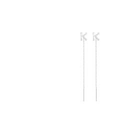 Glänzende Alphabet-Ohrringe Mit 26 Buchstaben, Quastenkette, Tropfenohrringe, Für Frauen Und Mädchen, Alphabet-Buchstaben-Durchziehohrringe (1 Paar) (K) von ViLLex